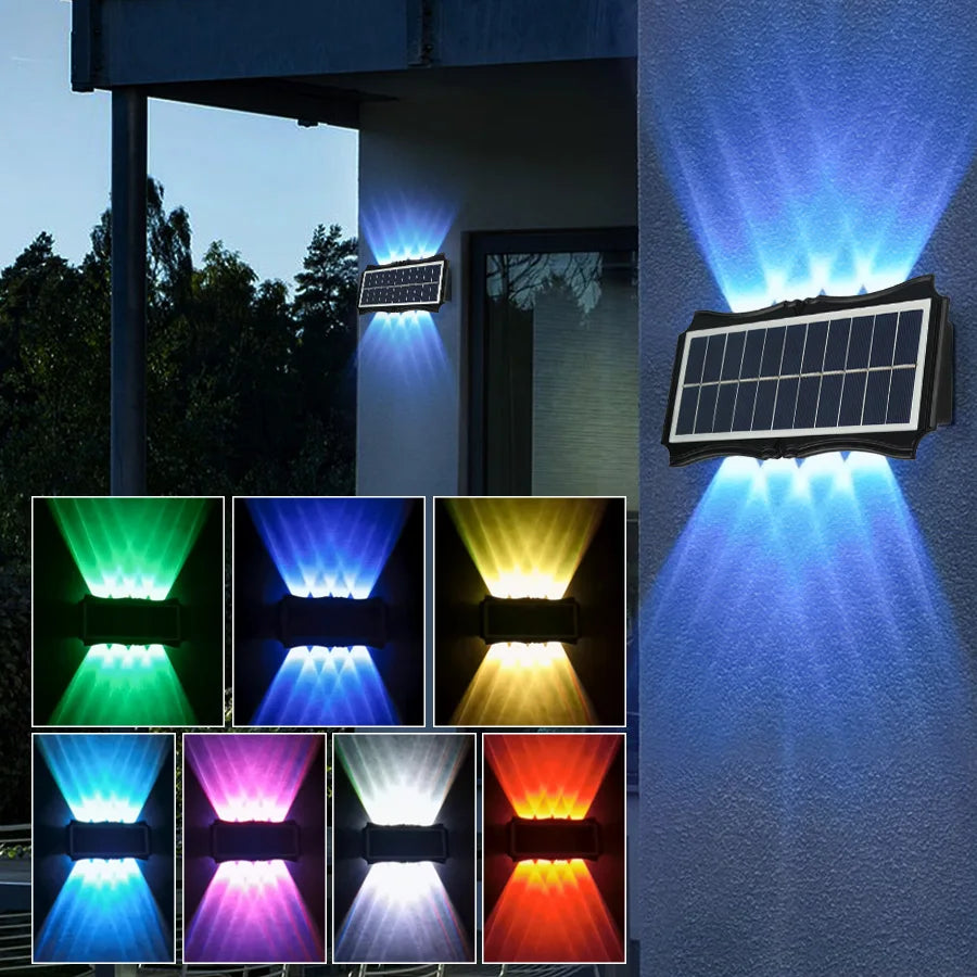 applique murale solaire led ip65 moderne panneau solaire noir blanc