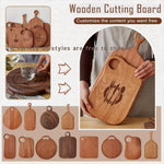 planche découper bois naturelle rustique poignées circulaires fourchette cuillère tartine pain