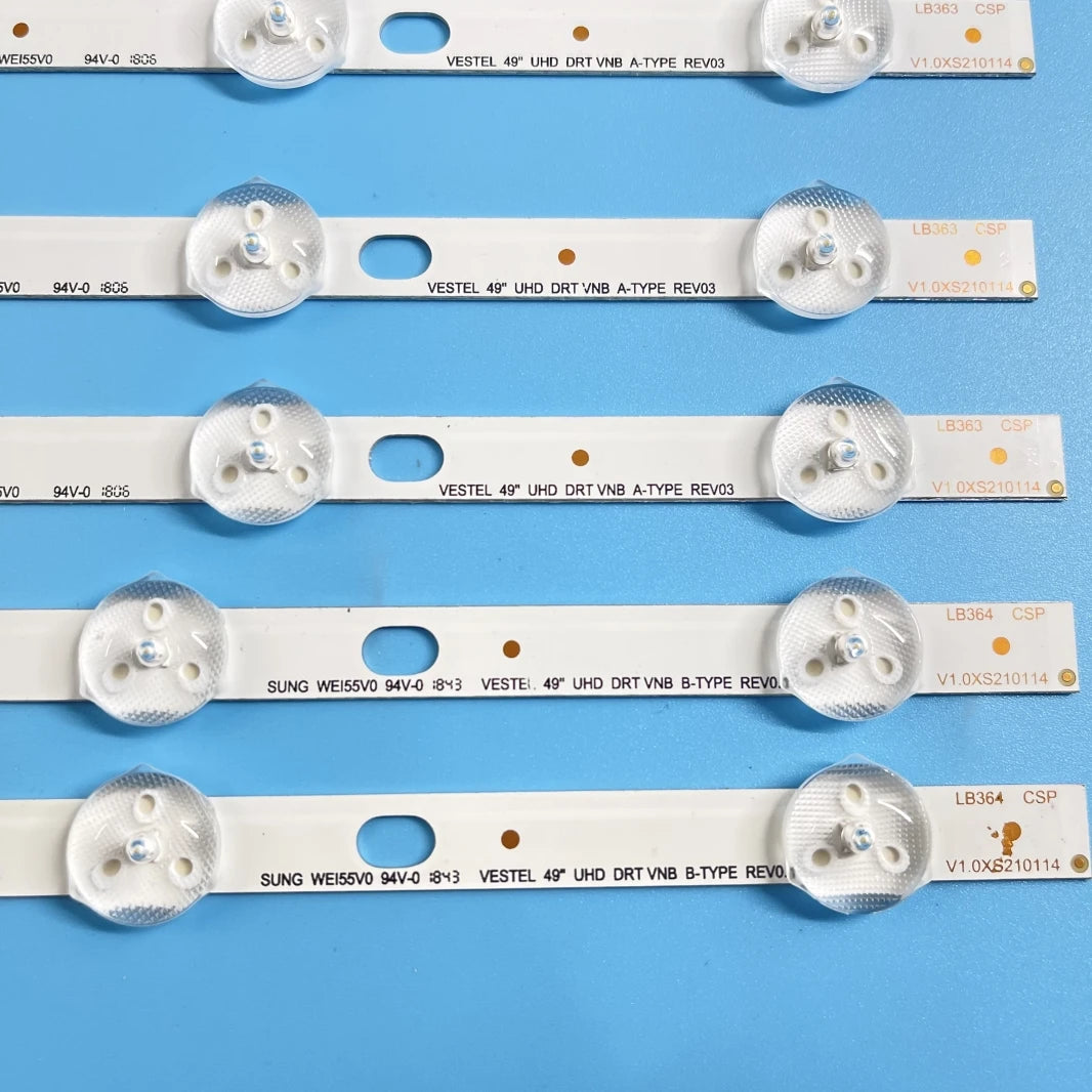 bandes led tv blanc rondelles dorées modernes rétro éclairage aluminium 460mm