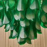suspension lumineuse moderne vert blanc ondulée translucide led chambre salon