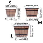 pots fleurs marron clair texture bois vintage drainage soucoupe grande capacitéintérieur