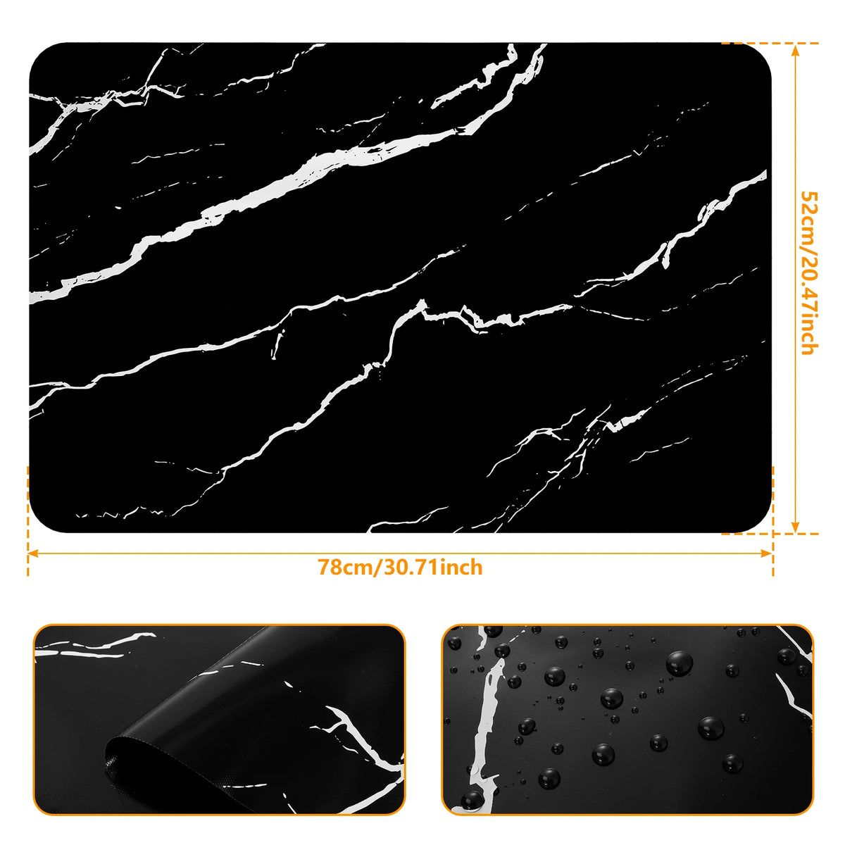 tapis protection plaque cuisson induction silicone moderne antidérapant noir geométrique marbre respectueux environnement