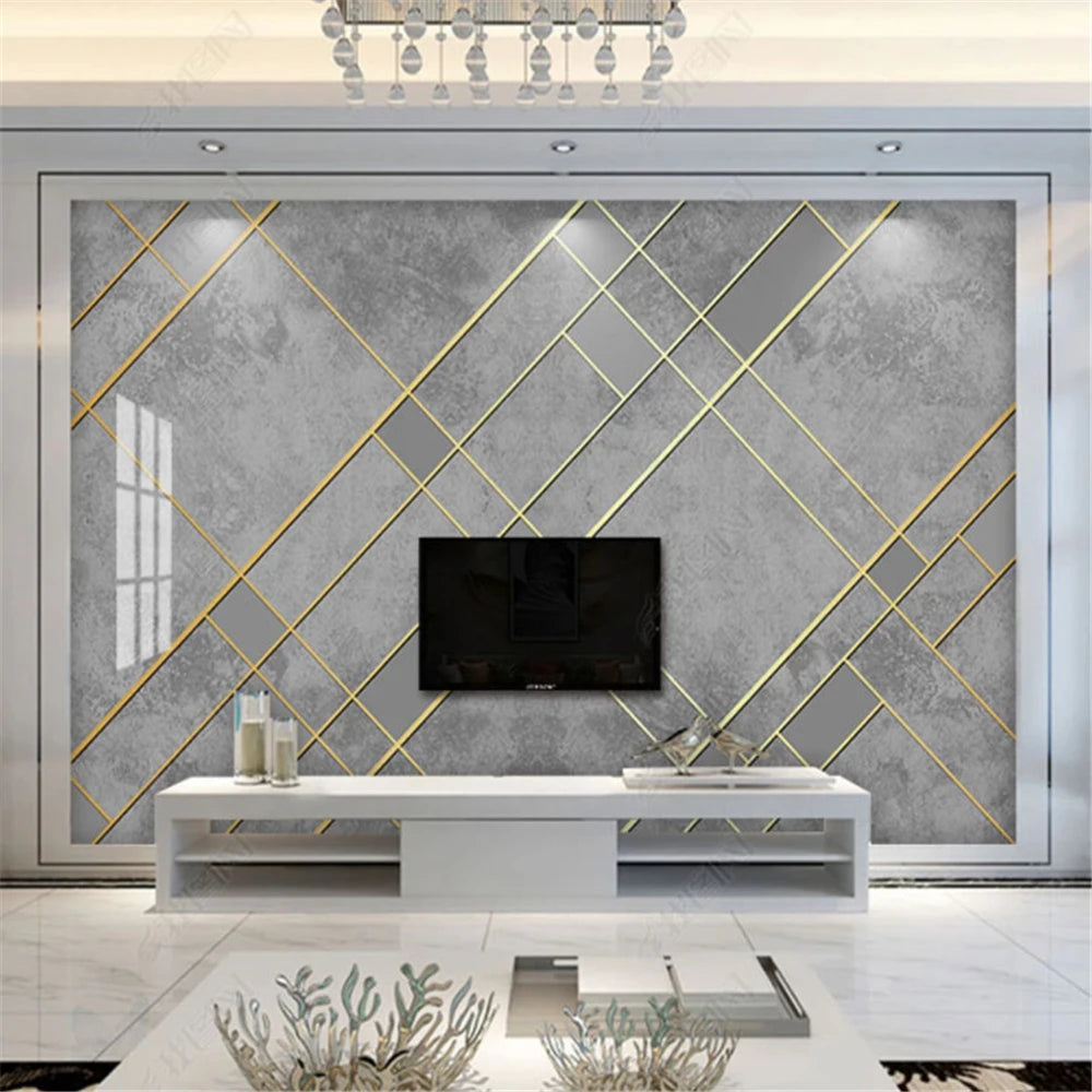 Papier peint lignes géométriques design nordique pour bureau