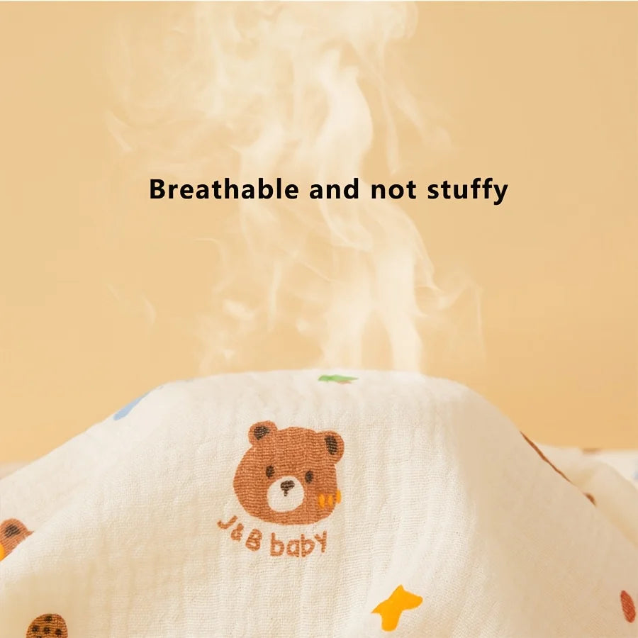 serviettes sport coton gauze animaux ours nuages coeurs bébés blanc orange bleu vert