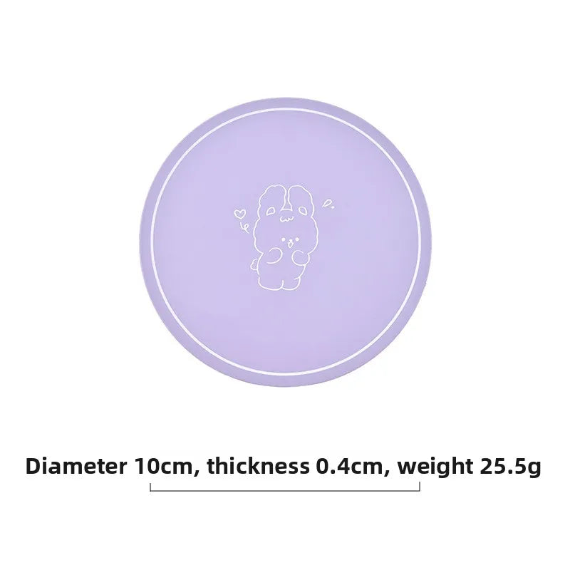 tapis isolant thermique silicone vert violet rose clair motif chien géométrique moderne respectueux environnement