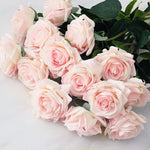 bouquet roses artificielles mariage anniversaire décoration intérieure plateau doré vase transparent feuilles vertes classique
