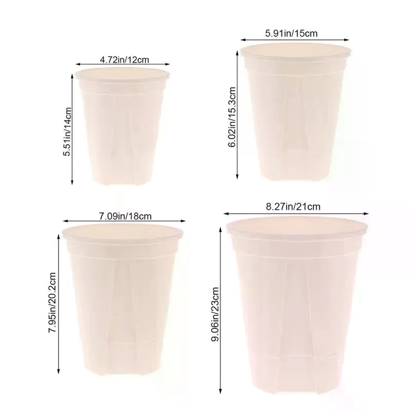 pots plantes transparents blancs modernes minimalistes grille drainage différents disponibles