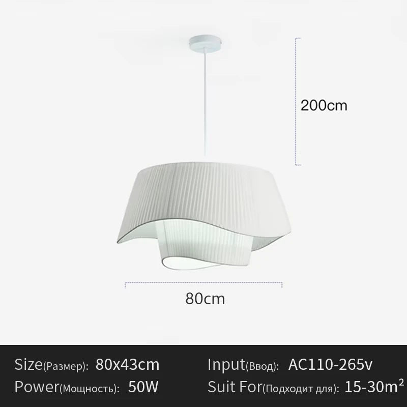 lampe suspendue moderne blanche rayures verticales salon chambre éclairage 50cm 60cm 80cm led flux