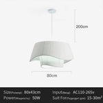 lampe suspendue moderne blanche rayures verticales salon chambre éclairage 50cm 60cm 80cm led flux
