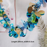 guirlande décorative eucalyptus feuilles fleurs blanches extérieur anniversaire bohème 2m coloré