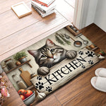 tapis sol moderne antidérapant résistant bactéries rides couleurs noires blanches motifs chats fleurs salon