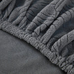 housse canapé lit gris motif feuilles jacquard polaire douce rubans fixation moderne