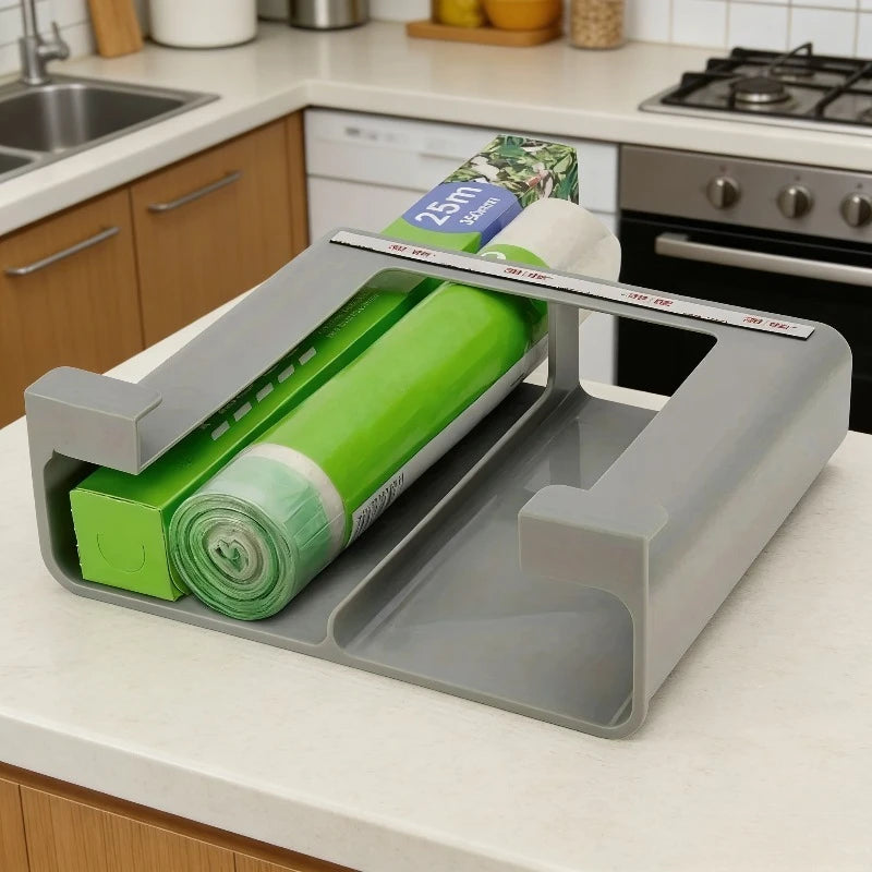 rangement adhésif papier aluminium cuisine gris moderne distributeur rouleau plat fonctionnel