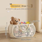panier rangement jouets enfants imperméable maille fine ours peluche beige clair moderne poignées