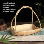 panier decoratif japonais bois texturé plateau rangement vert beige rustic champetre asiatique