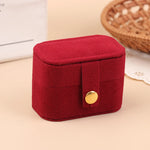 boîtes bijoux velours rose bleu noir rouge classiques boutons pression anneaux portables voyage