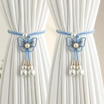 rideaux blancs plissés moderne ruban papillon 50cm fixe decoration chambre