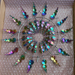 vent spinner métal multicolore translucides moderne extérieur tringle rouge vert bleu violet