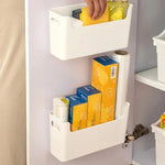 boîte rangement murale blanche pliante adhésive moderne conteneurs cuisine poignées sans bpa