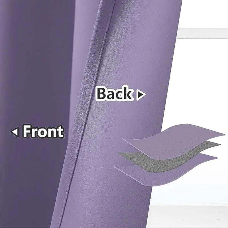 rideau moderne uni polyester opaque gris vert violet orange maison hospitalité