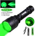 lampe torche rechargeable led noire anti glisse 5w rouge vert camping