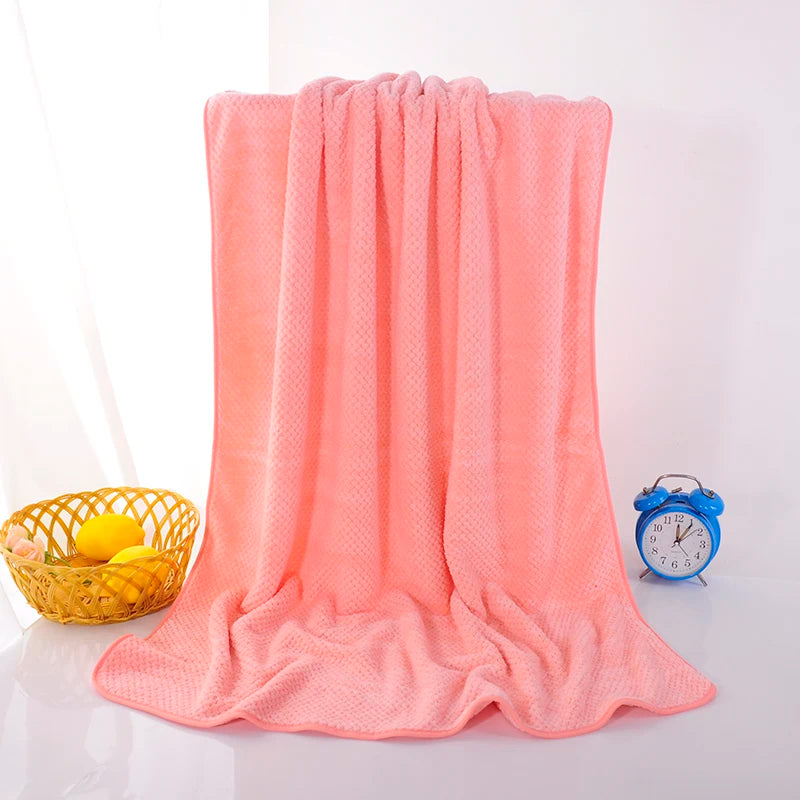 serviette bain rapide séchage microfibre rose beige gris blanc texture pointillée moderne 140x70cm