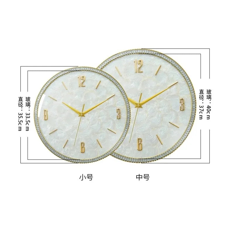 horloge murale moderne simple décoration intérieure visage unique opale naturelle fixation blanc marbré