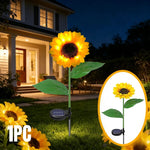 décorations florales solaires jaune vert moderne bouquet tournesol feuilles extérieures patio jardin led étanches