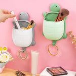 rangement tortue adhésif gris vert orange mignon moderne brosse lunettes télécommande maquillage cuillère spatule