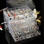 boîte rangement bijoux transparente moderne 120 boîtes grilles compartiments organisateur pratique