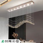 suspension lumineuse moderne cristal transparente argentée led 90 260v