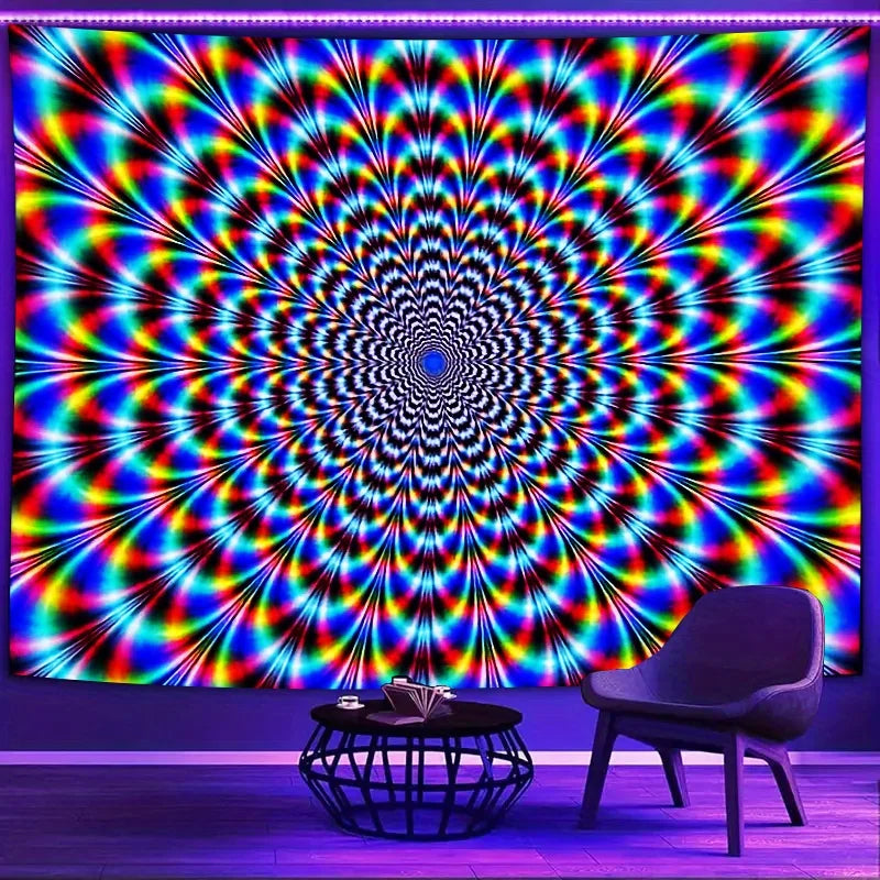 tapisserie moderne multicolore spirale optique décoration intérieure living room salon chambre coucher