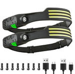 lampe frontale led rechargeable usb modes éclairage nuit camping course pêche boucle ajustable moderne