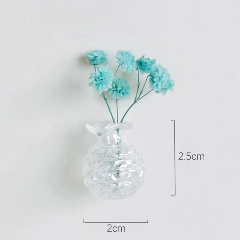 vases verre transparents modernes fleurs sèches minimaliste deco aimants réfrigérateur