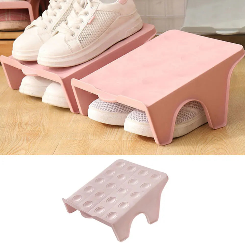 support chaussures moderne réutilisable couleur beige bleu clair rose pastel rondelles embossées opacité pratique