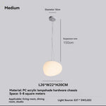 suspension ovale blanche moderne acrylique 3000k 4500k 6000k