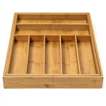organisateur tiroir bambou respectueux environnement moderne cuisine stockage couverts fourchettes cuillères couteaux argenterie