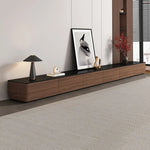 meuble tv bois massif noir moderne tiroirs rangement salon bois foncé