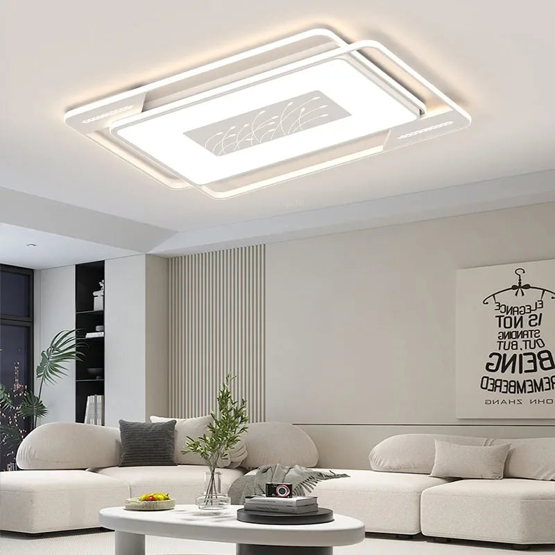 Lampes plafonnieres led moderne blanc geometrique floral chambre salon entrée