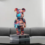 figurine ours multicolore graffiti résine contemporaine décoration intérieur table chambre erotique