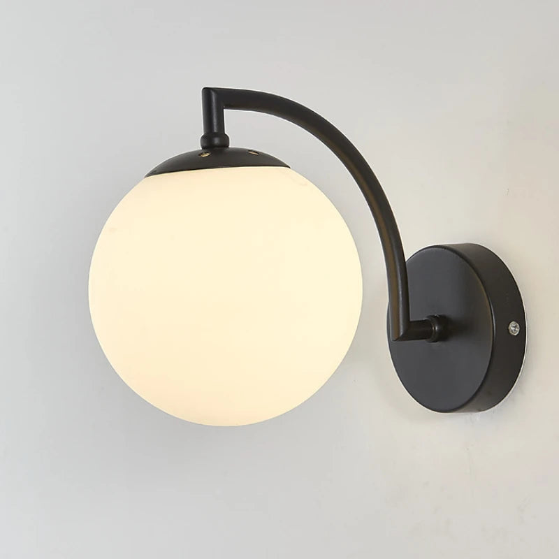 applique murale led verre transparent moderne chambre entrée noir doré ambre