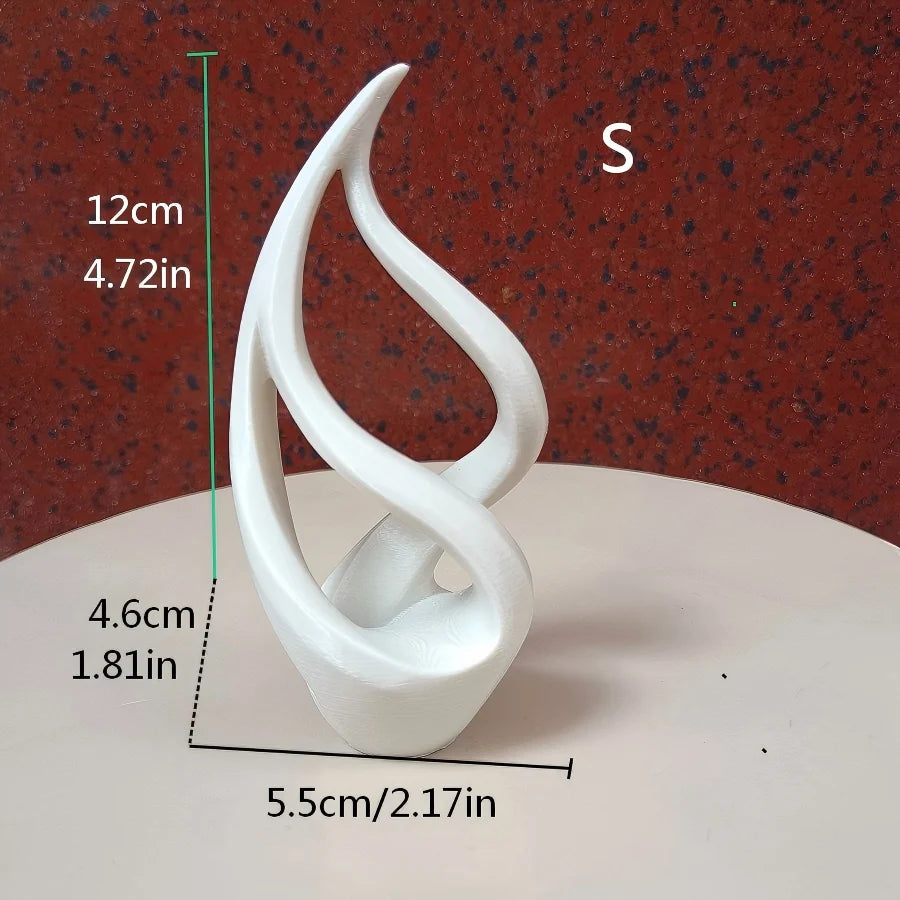 sculpture décorative moderne blanc forme ondulée contemporaine intérieur élément
