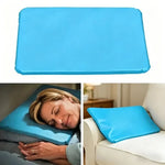 coussin refroidissement bleu clair uni moderne sac rangement guide utilisation voyage sommeil soulagement