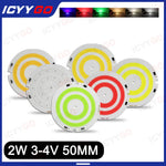 plaque led 2w 50mm blanc rouge vert jaune rayures concentriques modernes 3000k 4200k 6500k