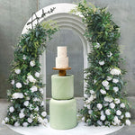 arche décorative fleurs artificielles feuillage vert mariage anniversaire baby shower extérieur table centerpiece naturel