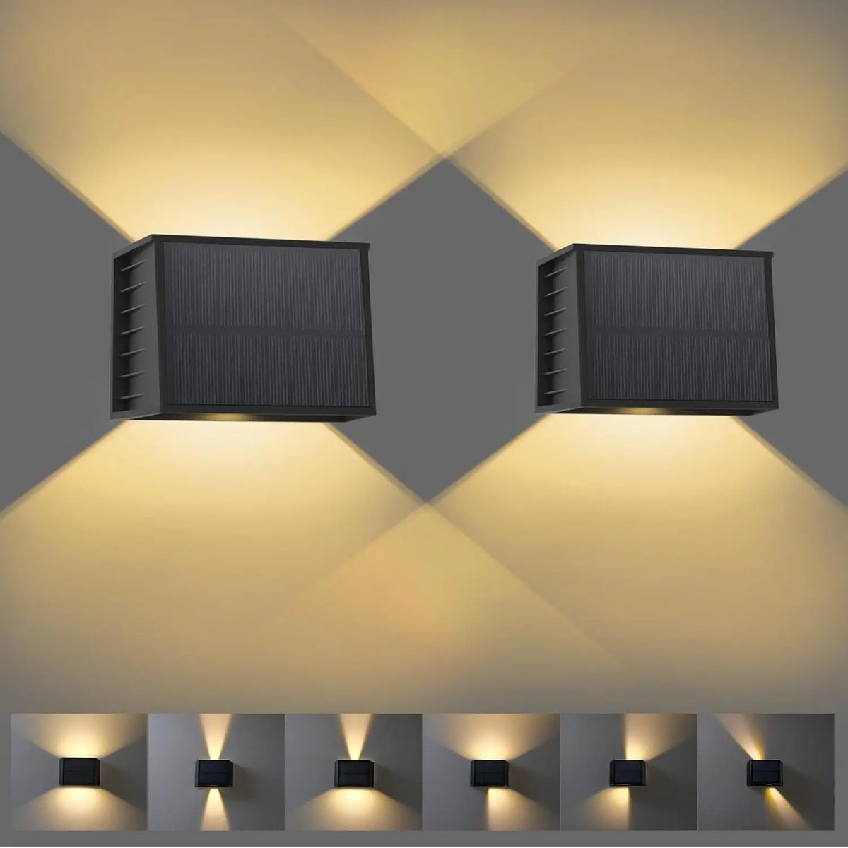 applique murale led solaire noire contemporaine ip65 grille ventilation