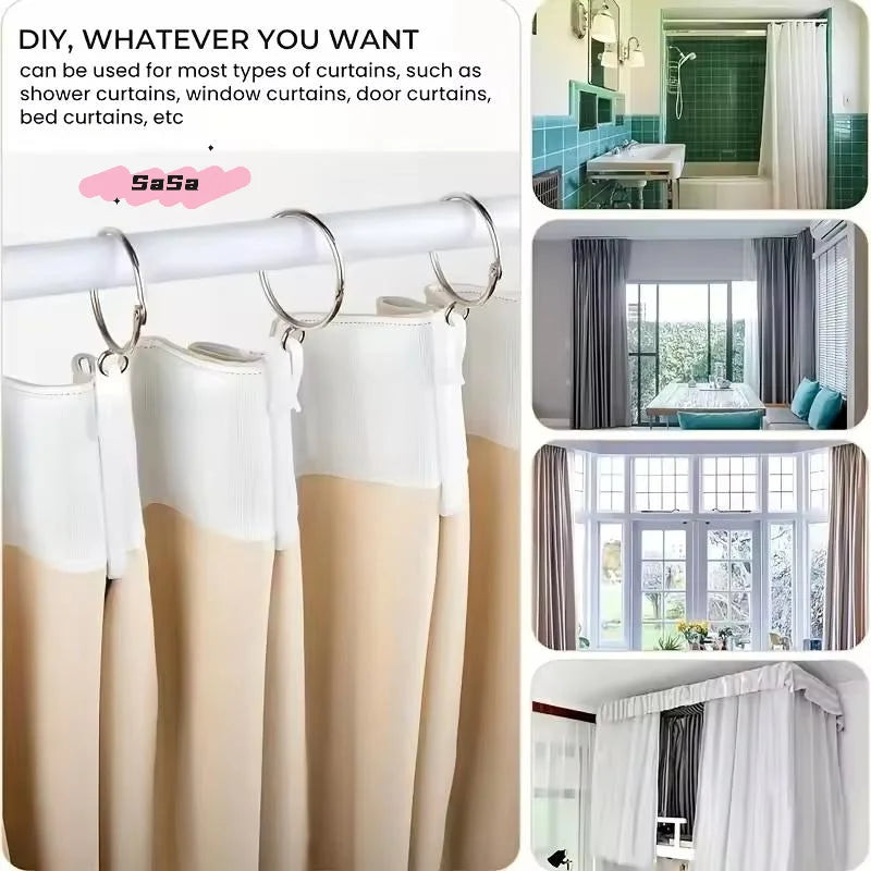 rideau polonais moderne rayures horizontales blanc gris opacité clips barre suspension coton haute qualité