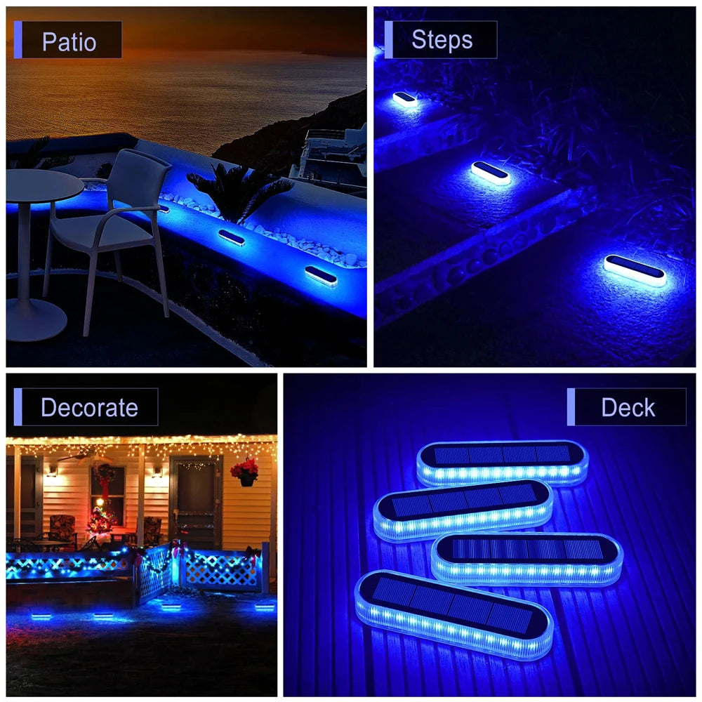 éclairage solaire moderne bleu adhésif ip68 extérieur anti pressure led