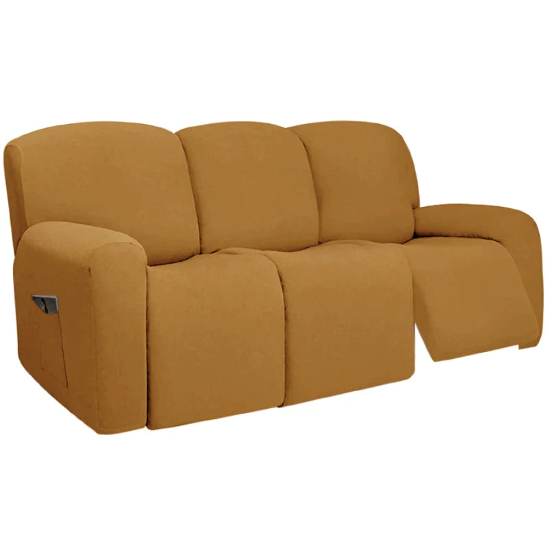 housse canapé inclinable fauteuil polyester lavable moderne élastique gris foncé doux poche rangement summer