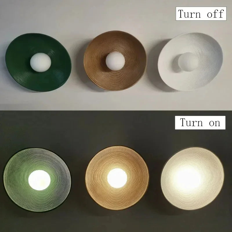 applique murale led doré vert moderne rayures concentriques adhésif flux lumineux 249 2000